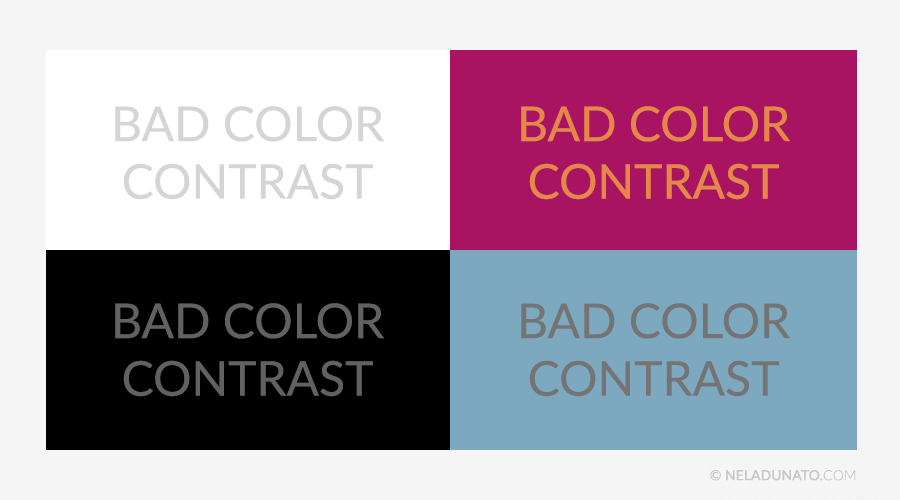 Beginner design mistakes - Poor color contrast