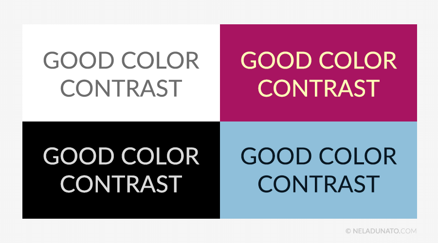 Beginner design mistakes - Good color contrast