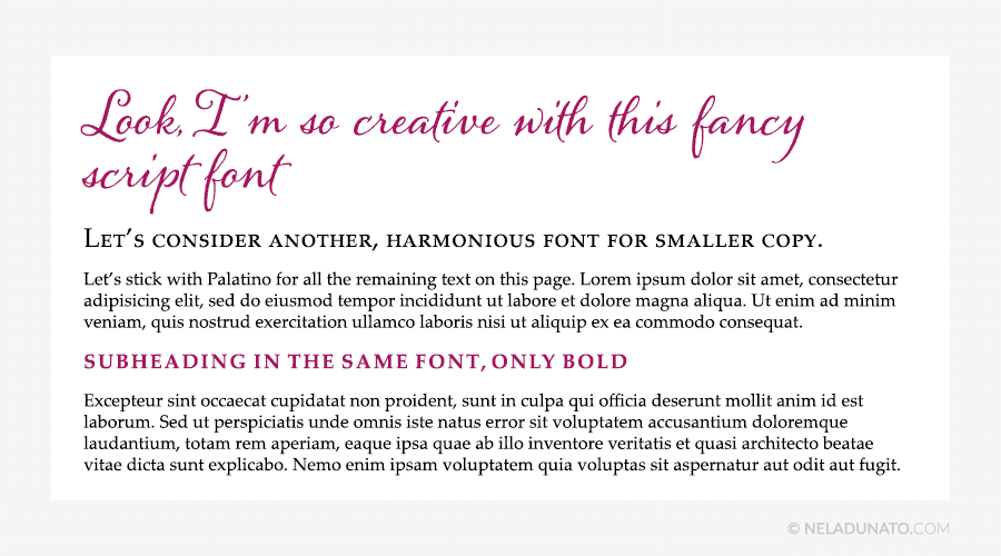 Beginner design mistakes - Two font families at most