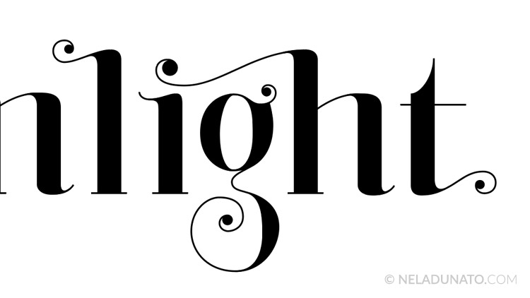 Moonlight lettering process - vector