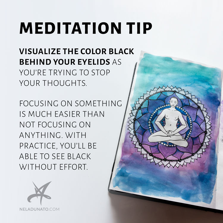 Meditation tip: visualize black behind your eyelids