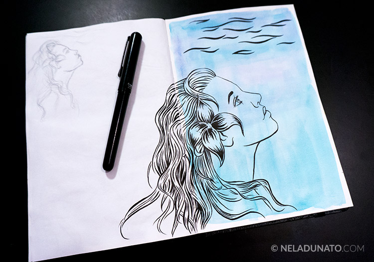 Sketchbook: Aqua Lady #4 - work in progress